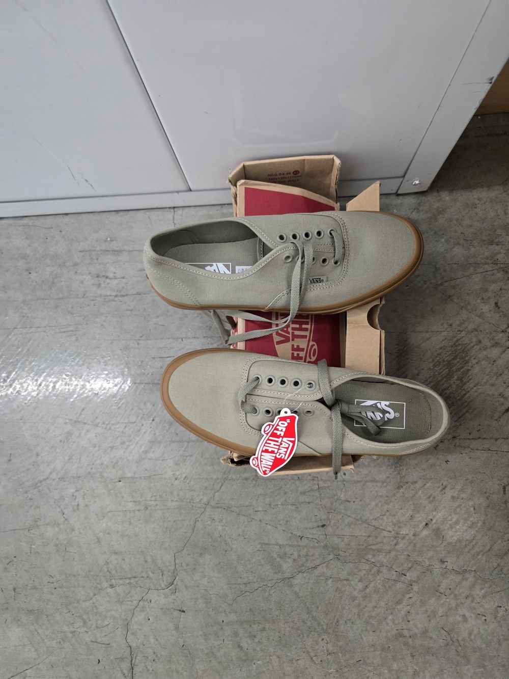 Vans Olive Canvas Low-Top Sneakers with Gum Sole